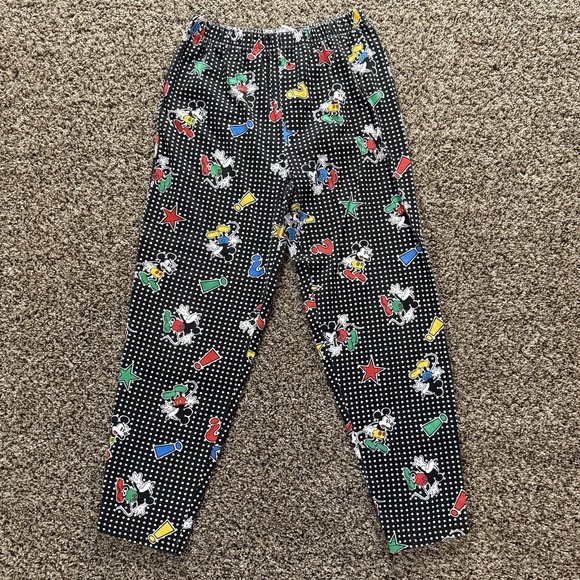 Mickey & Co Vintage Pajama Set Medium Allover Graphic Stars Polka Dot 90s Disney - Picture 9 of 14